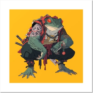 samurai frog Posters and Art